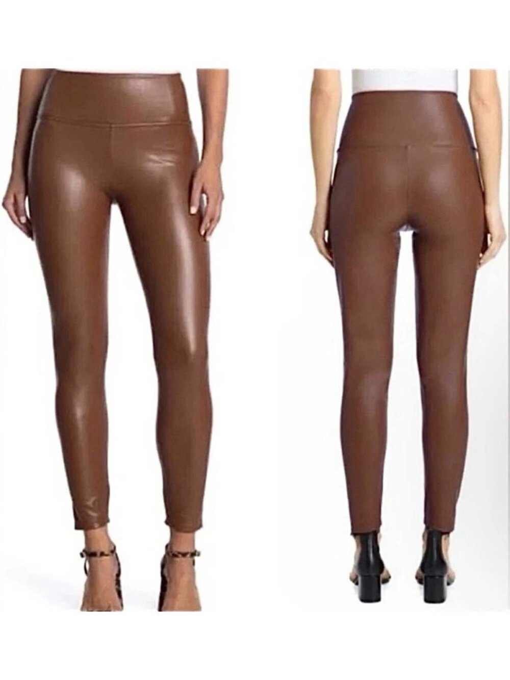 NWT Bagatelle Cognac Brown Faux Leather Leggings Pants S